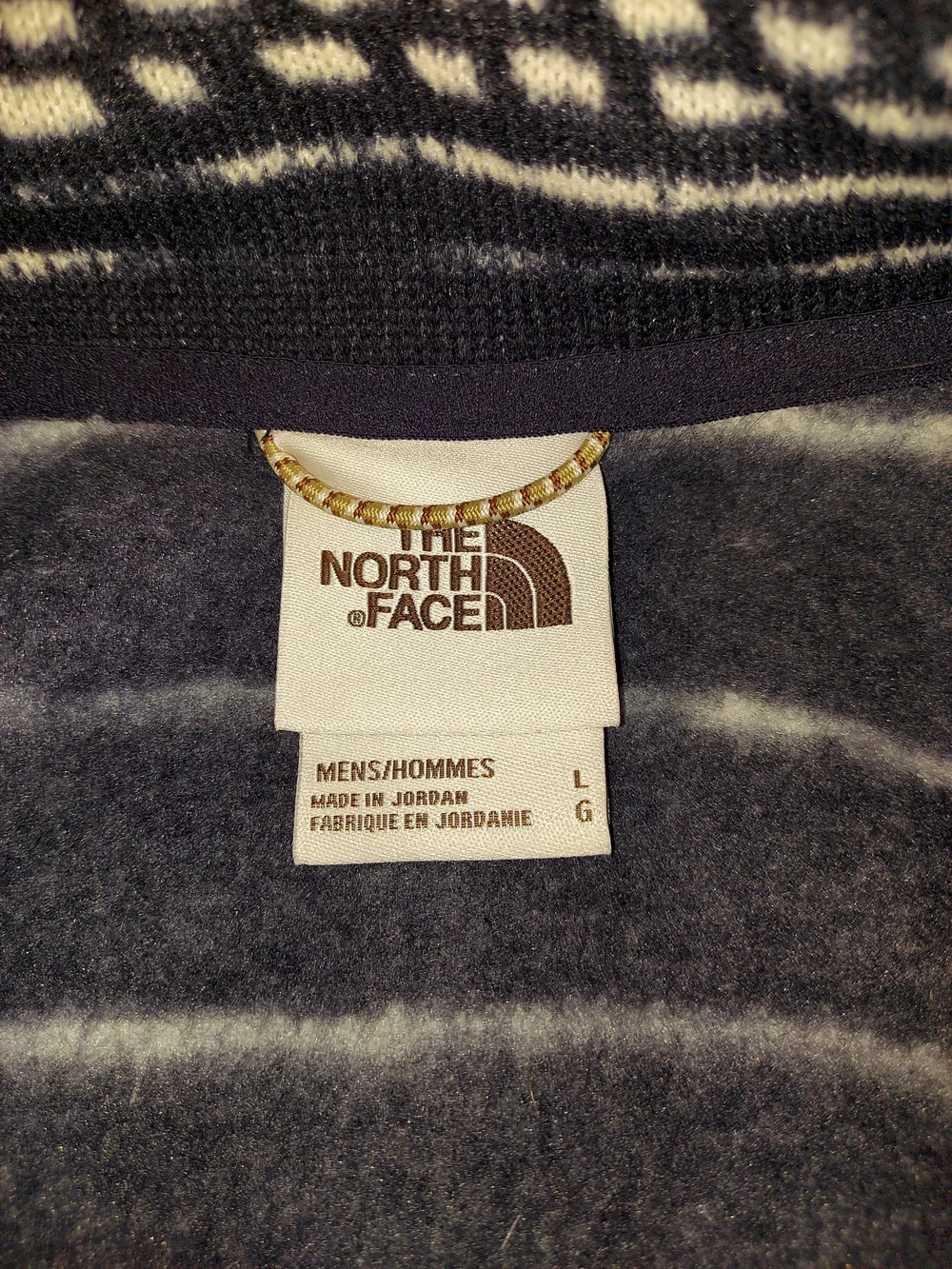 The North Face Printed Gordon Lyons 1/4 Zip Fleece Aviator Navy Kilim Stripe L